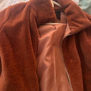 Women's Rust Faux Fur Jacket